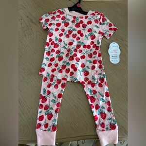 NWT Strawberry Print Toddler 2-Piece Set - Pink & Red